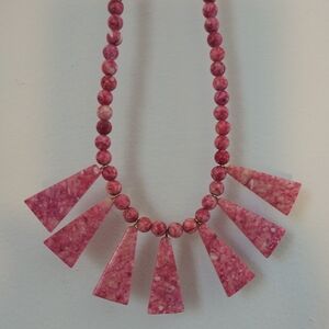 Pink Beaded Party Necklace
